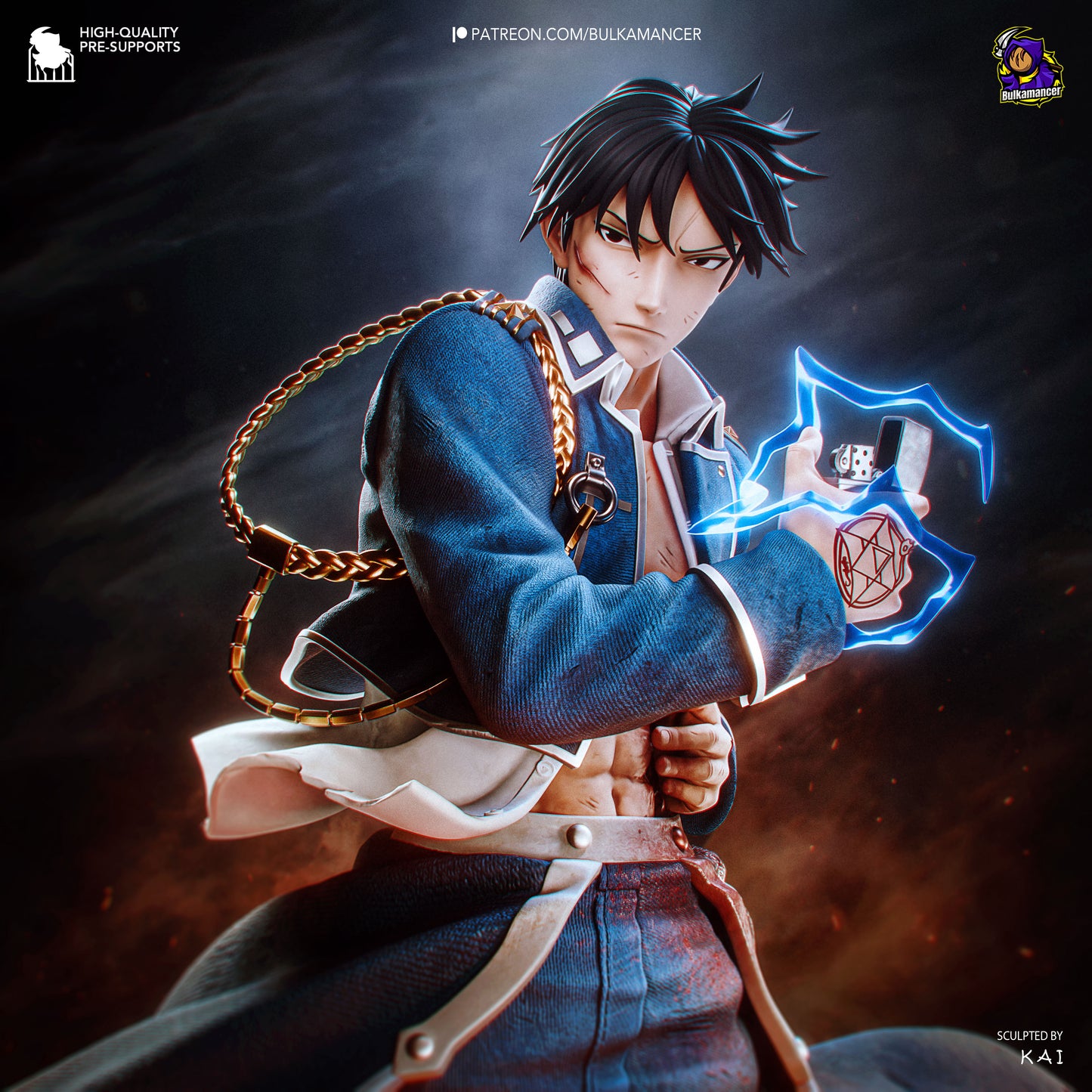 Roy Mustang (singed) by Bulkamancer | High Quality Resin Print | Painted Commissions available!