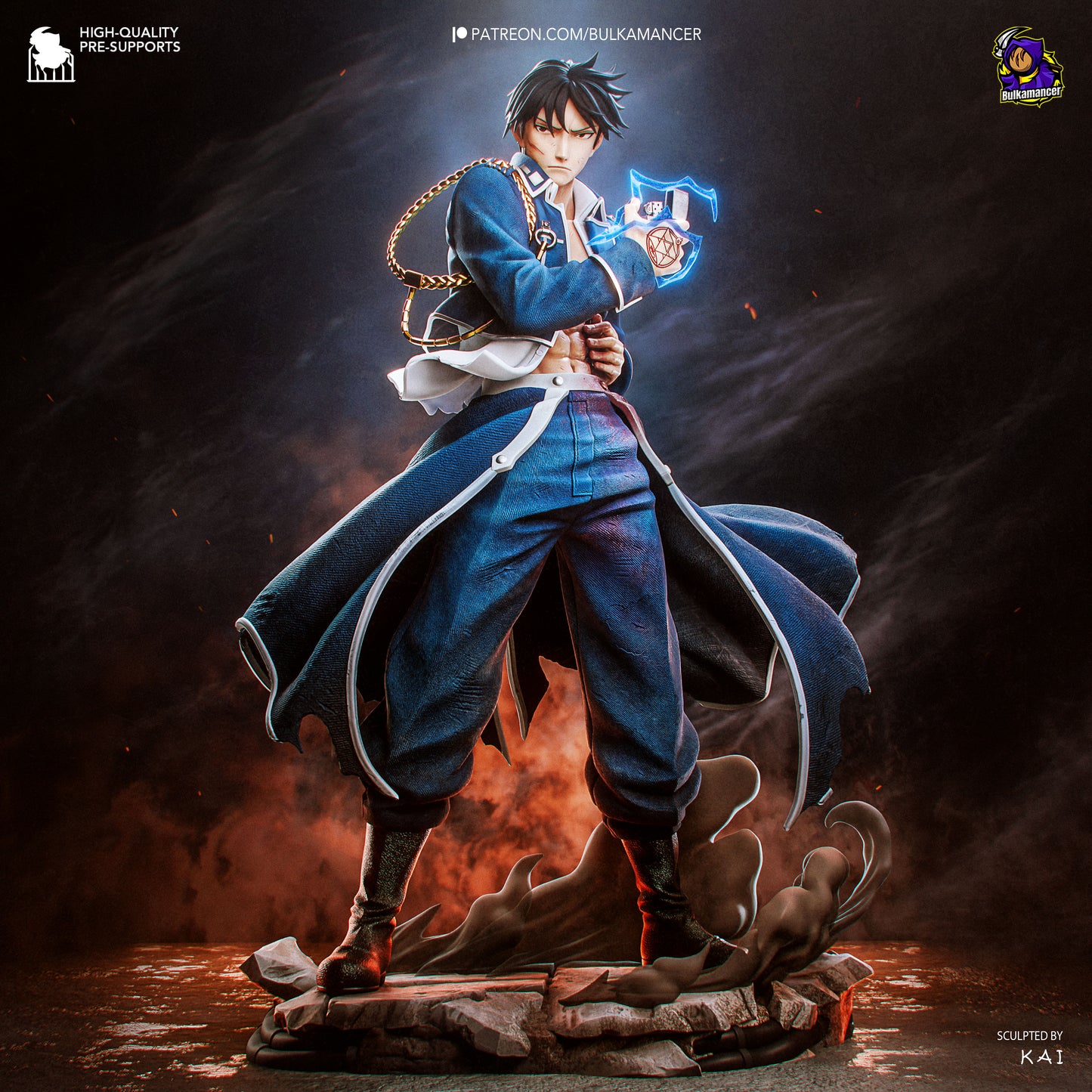 Roy Mustang (singed) by Bulkamancer | High Quality Resin Print | Painted Commissions available!
